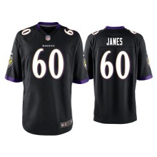 Men's Baltimore Ravens #60 Ja'Wuan James Black Game Jersey