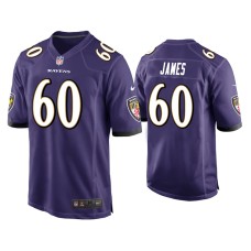 Men's Baltimore Ravens #60 Ja'Wuan James Purple Game Jersey