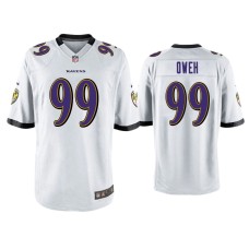 Men's Baltimore Ravens #99 Jayson Oweh White Game Jersey