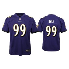 Youth Baltimore Ravens #99 Jayson Oweh Purple Game Jersey