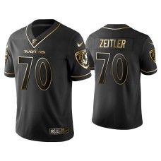 Men's Baltimore Ravens #70 Golden Edition Vapor Limited Ravens Kevin Zeitler Black Jersey