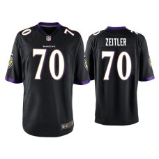 Men's Baltimore Ravens #70 Kevin Zeitler Black Game Jersey