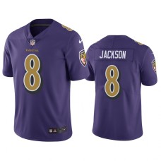 Men's Baltimore Ravens #8 Nike Lamar Jackson Purple Color Rush Limited Jersey