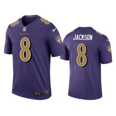 Men's Baltimore Ravens #8 Color Rush Legend Lamar Jackson Purple Jersey