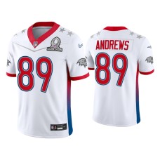 Men's Baltimore Ravens #89 Mark Andrews 2022 AFC Pro Bowl White Game Jersey