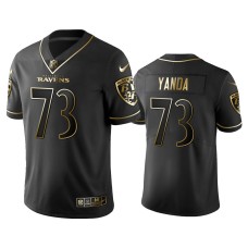 Men's Baltimore Ravens #73 2019 Golden Edition Vapor Untouchable Limited Marshal Yanda Black Jersey