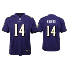 Youth Baltimore Ravens #14 Sammy Watkins Purple Game Jersey