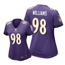 Women's Baltimore Ravens #98 Purple Brandon Williams Nike Game Jersey