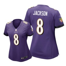 Women's Baltimore Ravens #8 Purple Lamar Jackson Nike Game Jersey