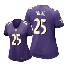 Women's Baltimore Ravens #25 Purple Tavon Young Nike Game Jersey