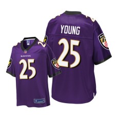 Youth Baltimore Ravens #25 Purple Tavon Young Pro Line Jersey