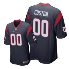 Men's Houston Texans #00 Navy Custom Nike Game Jersey