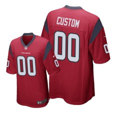 Men's Houston Texans #00 Red Custom Nike Game Jersey