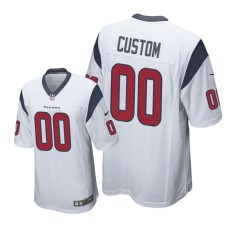 Men's Houston Texans #00 White Custom Nike Game Jersey