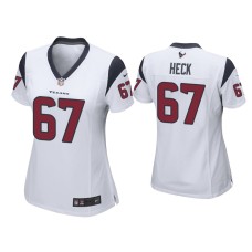 Women's Houston Texans #67 Charlie Heck White Game Jersey