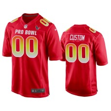 Men's Houston Texans #00 Texans Custom AFC Nike Game Red Jersey - 2019 Pro Bowl