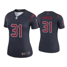 Women's Houston Texans #31 Color Rush Legend David Johnson Navy Jersey