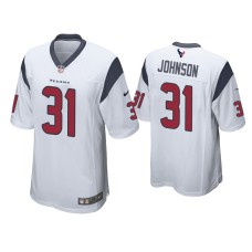 Men's Houston Texans #31 David Johnson White Game Jersey