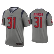 Men's Houston Texans #31 David Johnson Gray Inverted Legend Jersey