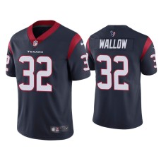 Men's Houston Texans #32 Garret Wallow Vapor Limited Navy Jersey