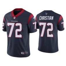 Men's Houston Texans #72 Geron Christian Vapor Limited Navy Jersey