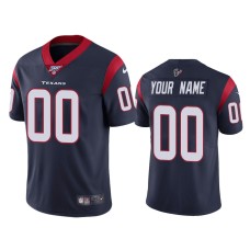 Men's Houston Texans #00 100th Season Custom Navy Vapor Limited Jersey