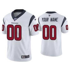 Men's Houston Texans #00 Custom 100th Season White Vapor Limited Jersey