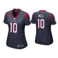 Women's Houston Texans #10 Davis Mills Navy Game Jersey