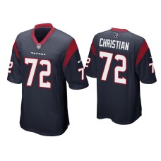 Men's Houston Texans #72 Geron Christian Navy Game Jersey