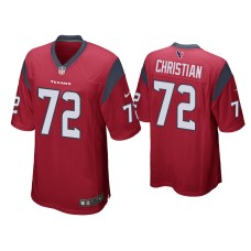 Men's Houston Texans #72 Geron Christian Red Game Jersey