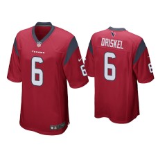 Men's Houston Texans #6 Jeff Driskel Red Game Jersey