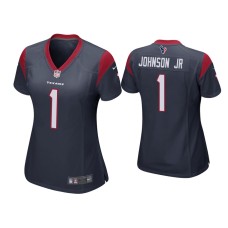 Women's Houston Texans #1 Lonnie Johnson Jr. Navy Game Jersey