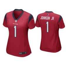 Women's Houston Texans #1 Lonnie Johnson Jr. Red Game Jersey