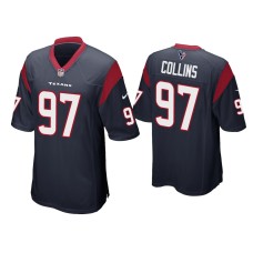 Men's Houston Texans #97 Maliek Collins Navy Game Jersey