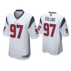 Men's Houston Texans #97 Maliek Collins White Game Jersey