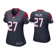 Women's Houston Texans #27 Scottie Phillips Navy Game Jersey